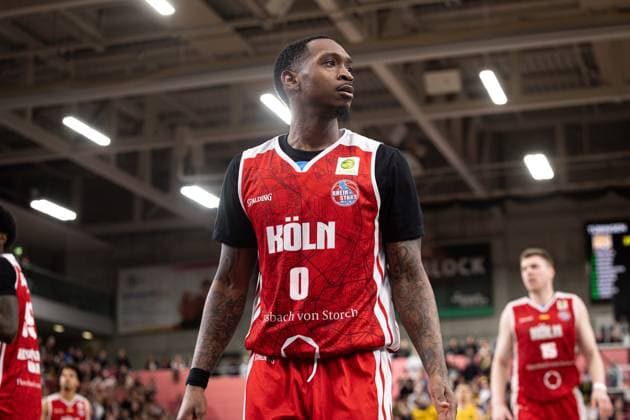 Tigers Tuebingen RheinStars Koeln, Herren, 2 Bundesliga, Barmer 2 Basketball Bundesliga, pro A, 27 Spieltag, Spielzeit 2025 2026, 14 03 2026 Cedric Russell Jr RheinStars Koeln, 00
