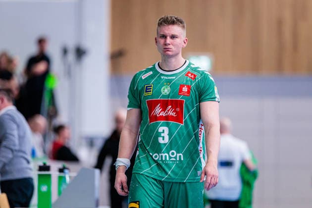 Disappointment after 31 33 defeat, Daniel Astrup Pedersen GWD Minden, 03 GER, GWD Minden vs HSG Wetzlar, Handball, 1 Bundesliga, 25 Matchday, Season 2025 2026, 14 03 2026 GER, GWD Minden vs HSG Wetzlar, Handball, 1 Bundesliga, 25 Matchday, Season 2025 2026, 14 03 2026 Minden Copyright: xEibner-Pressefoto JanxRollingerx EP_JSK