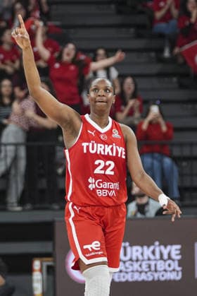 Turkiye v Japan - FIBA Women’s World Cup Qualifiers ISTANBUL, TURKIYE - MARCH 14: Turkiye players celebrate after winning the the FIBA Women’s World Cup Qualifiers Group C match against Japan at the Turkcell Basketball Development Center in Istanbul, Turkiye on March 14, 2026. Beyza Comert Anadolu Istanbul Turkey. Editorial use only. Please get in touch for any other usage.  Copyright: x2026xAnadoluxBeyzaxComertx
