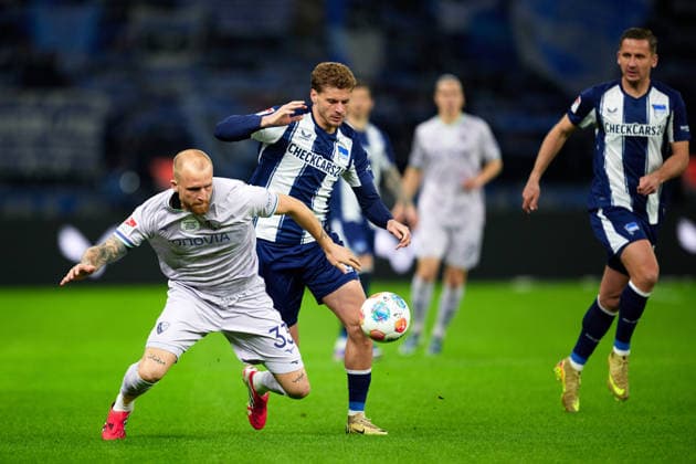 Philipp Hofmann VfL Bochum 1848, 33 , Marton Dardai Hertha BSC, 31 , GER, Hertha BSC vs ,VfL Bochum 1848, 2 Bundesliga, Season 2025 2026, Matchday 26, 14 03 2026 DFL REGULATIONS PROHIBIT ANY USE OF PHOTOGRAPHS AS IMAGE SEQUENCES AND OR QUASI VIDEO GER, Hertha BSC vs ,VfL Bochum 1848, 2 Bundesliga, Season 2025 2026, Matchday 26, 14 03 2026 Berlin Copyright: xClaudiusxRauch,xEibner-Pressefotox xClaudiusxRauchx EP_CRH
