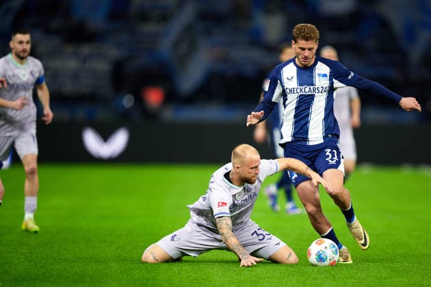 Philipp Hofmann VfL Bochum 1848, 33 , Marton Dardai Hertha BSC, 31 , GER, Hertha BSC vs ,VfL Bochum 1848, 2 Bundesliga, Season 2025 2026, Matchday 26, 14 03 2026 DFL REGULATIONS PROHIBIT ANY USE OF PHOTOGRAPHS AS IMAGE SEQUENCES AND OR QUASI VIDEO GER, Hertha BSC vs ,VfL Bochum 1848, 2 Bundesliga, Season 2025 2026, Matchday 26, 14 03 2026 Berlin Copyright: xClaudiusxRauch,xEibner-Pressefotox xClaudiusxRauchx EP_CRH