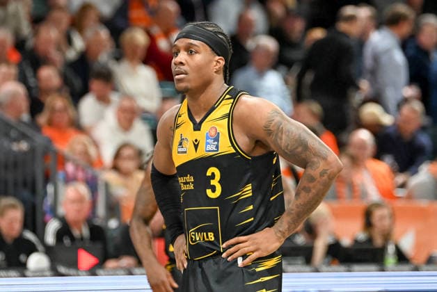 Stefan Smith MHP Riesen Ludwigsburg, 03 RASTA Vechta vs MHP Riesen Ludwigsburg, easyCredit Basketball Bundesliga, 24 Matchday, Season 2025 2026, 14 03 2026, RASTA Vechta vs MHP Riesen Ludwigsburg, easyCredit Basketball Bundesliga, 24 Matchday, Season 2025 2026, 14 03 2026 Vechta Copyright: xEibner-Pressefoto RobertxGertzenx EP_RGN