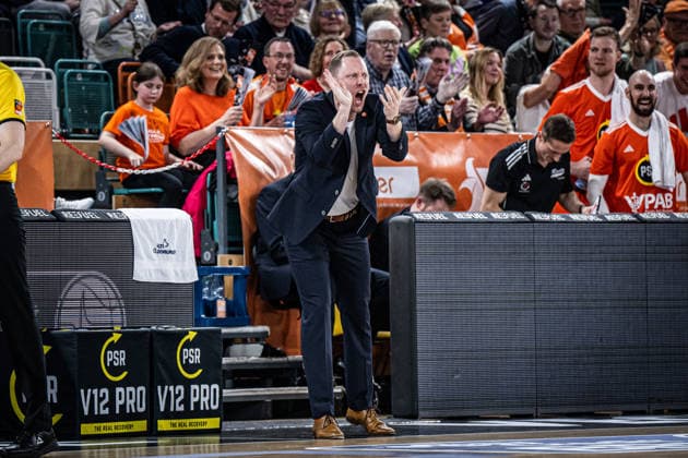 1 Basketball Bundesliga, easyCredit BBL, Season 2025 2026, Men, Main Round, Matchday 24, 14 03 2026, RASTA Vechta MHP Riesen Ludwigsburg Christian Held Head Coach RASTA Vechta during the game Vechta RASTA Dome Lower Saxony Germany