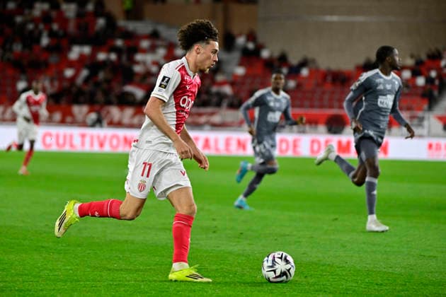 FOOTBALL : AS Monaco VS Stade Brestois 29 - Ligue 1 McDonald s - 14 03 2026 Maghnes Akliouche (ASM) - Ligue 1 McDonald™s match between AS Monaco and Stade Brestois 2029 on March 14, 2026 at the Louis II Stadium in Monaco. MonacoMonaco  Copyright: xWilliamxCannarellax