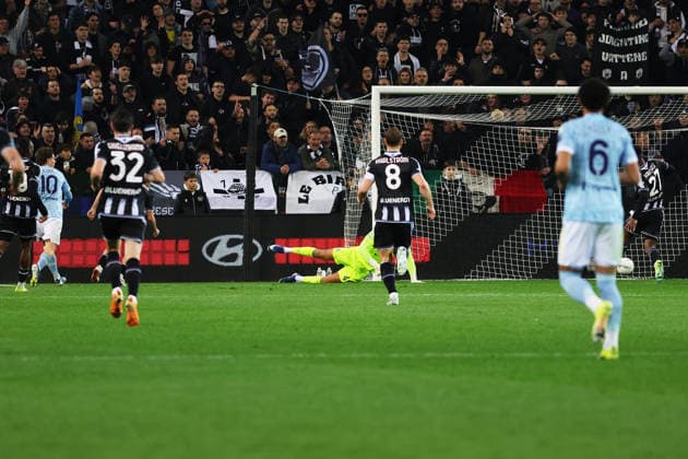 Juventus Kenan Yildiz celebrates after scoring the 0-1 goal for his team during the Serie A soccer match between Udinese and Juventus at the Bluenergy Stadium in Udine, north east Italy - Saturday, March 14,2026 - soccer  Copyright: xAndreaxBressanutti LaPressex