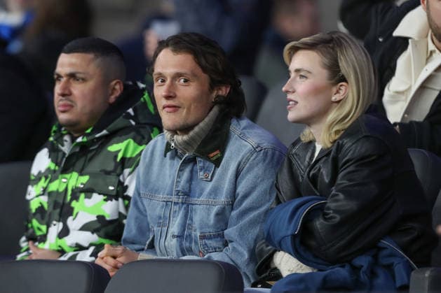 14 03 2026, xtgx, Soccer 2 Bundesliga Hertha BSC Berlin VfL Bochum emspor, v l Fabian Reese Hertha, 11 with his girlfriend watch the match in the stands DFL DFB REGULATIONS PROHIBIT ANY USE OF PHOTOGRAPHS as IMAGE SEQUENCES and or QUASI VIDEO Berlin