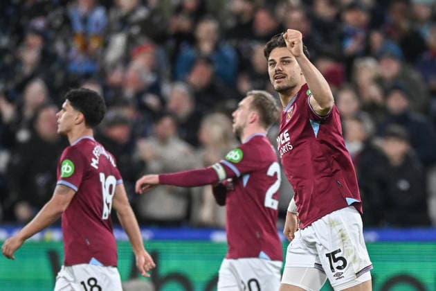 London Stadium Marc Guehi of Manchester City celebrates after scoring during the Premier League match between West Ham United and Manchester City at the London Stadium on March 14, 2026 in London, England. (Photo by Vince Mignott SPP) (Vince Mignott SPP) Copyright: xVincexMignott SPPx spp-en-ViMi-SSP_EPL_WHU-v-MANCY-_VM202019