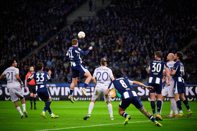 Marton Dardai Hertha BSC, 31 , Header, GER, Hertha BSC vs ,VfL Bochum 1848, 2 Bundesliga, Season 2025 2026, Matchday 26, 14 03 2026 DFL REGULATIONS PROHIBIT ANY USE OF PHOTOGRAPHS AS IMAGE SEQUENCES AND OR QUASI VIDEO GER, Hertha BSC vs ,VfL Bochum 1848, 2 Bundesliga, Season 2025 2026, Matchday 26, 14 03 2026 Berlin Copyright: xClaudiusxRauch,xEibner-Pressefotox xClaudiusxRauchx EP_CRH