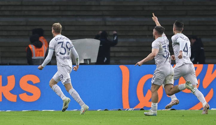 Goalkeeper Leandro Morgalla celebrates after scoring 1 1 Joy Emotion Cheering Sport Football Soccer DFL 2 Bundesliga Men 26 Matchday Season 2025 2026 14 03 2026 Hertha BSC Berlin vs VfL Bochum DFL regulations prohibit any use of photographs as image sequences and or quasi video