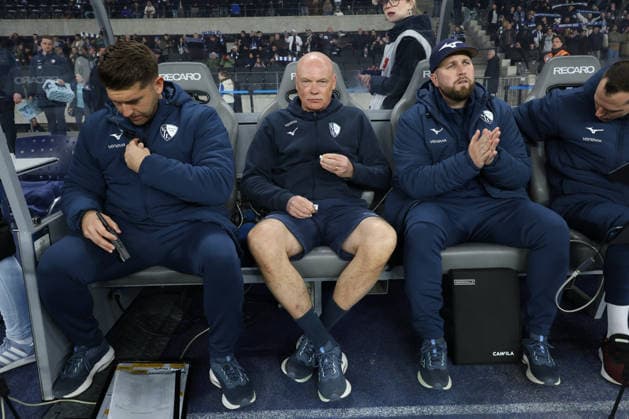 DEU, DFL, 2 FBL, Hertha BSC vs VfL Bochum, 14 03 2026, Berliner Olympiastadion, Berlin, DEU, DFL, 2 FBL, Hertha BSC vs VfL Bochum, im Bild Cheftrainer UWE ROESLER VfL Bochum DFL regulations prohibit any use of Photographs as image sequences and or quasi video nordphotoxGmbHx xEngler nph00076