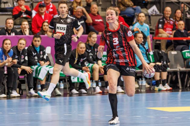 Amelie Berger Bensheim Auerbach, 3 Action, 14 03 2026, Stuttgart Germany , Handball Women, Final4 2026, Semifinal 1, Thüringer HC HSG Bensheim Auerbach xprx