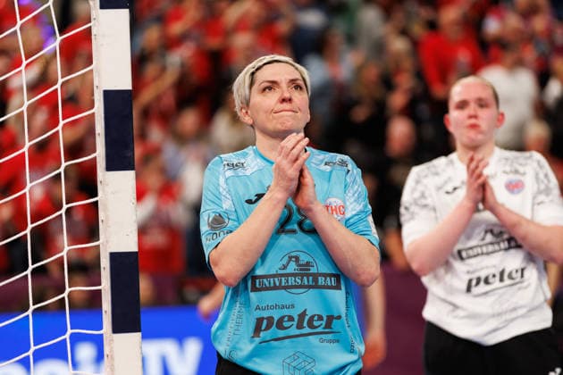 Lydia Jakubisova Thüringer HC, 28 Disappointment, disappointed, frustration, 14 03 2026, Stuttgart Germany , Handball Women, Final4 2026, Semifinal 1, Thüringer HC HSG Bensheim Auerbach xprx