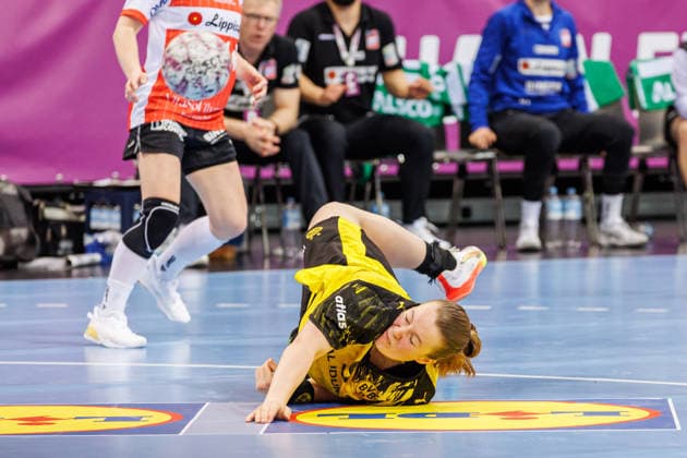Lisa Antl Dortmund, 9 Action, 14 03 2026, Stuttgart Germany , Handball Women, Final4 2026, Semifinal 2, BVB Dortmund HSG Blomberg Lippe xprx