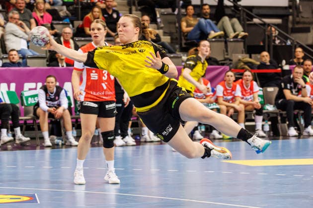 Lisa Antl Dortmund, 9 Action, 14 03 2026, Stuttgart Germany , Handball Women, Final4 2026, Semifinal 2, BVB Dortmund HSG Blomberg Lippe xprx
