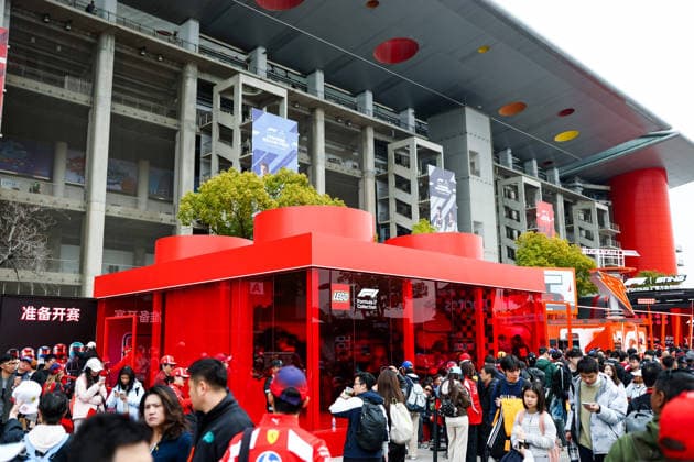 F1 - CHINESE GRAND PRIX 2026 F1 shop of Scuderia Ferrari and McLaren merchandising for fans in the fan zone during the Formula 1 Heineken Chinese Grand Prix 2026, 2nd round of the 2026 Formula One World Championship, WM, Weltmeisterschaft from March 13 to 15, 2026 on the Shanghai International Circuit, in Shanghai, China - ShanghaiChina  Copyright: xFLORENTxGOODENx