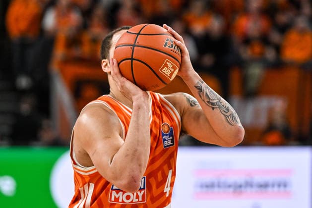 GER, BBL, ratiopharm Ulm vs Science City Jena 14 03 2026, ratiopharm arena, Neu Ulm, GER, BBL, ratiopharm Ulm vs Science City Jena, in the picture Christopher Ledlum Ulm, 4 nordphotoxGmbHx xHafner nph00200