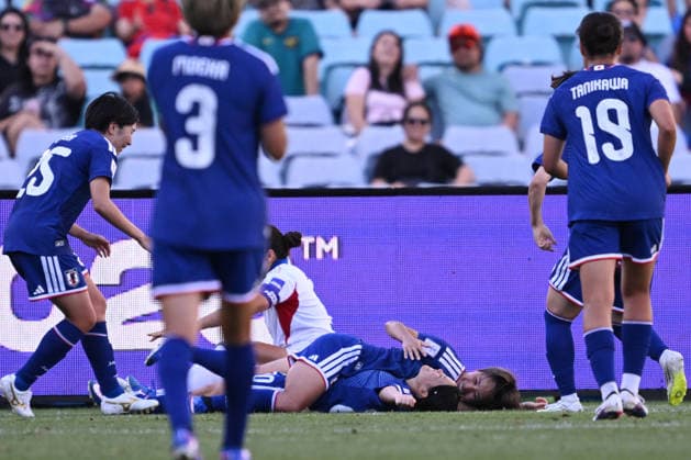 SOCCER ASIAN CUP JAPAN PHILIPPINES, Manaka Matsukubo (on ground) of Japan celebrates after scoring a goal during the AFC Women™s Asian Cup Quarter Final match between Japan and the Philipines at Accor Stadium in Sydney, Sunday, March 15, 2026. ( NO ARCHIVING, EDITORIAL USE ONLY SYDNEY NEW SOUTH WALES AUSTRALIA  Copyright: xDEANxLEWINSx 20260315174707988822