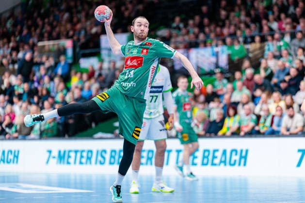 Seven-meter, Alexander Weck GWD Minden, 73 GER, GWD Minden vs HSG Wetzlar, Handball, 1 Bundesliga, 25 Matchday, Season 2025 2026, 14 03 2026 GER, GWD Minden vs HSG Wetzlar, Handball, 1 Bundesliga, 25 Matchday, Season 2025 2026, 14 03 2026 Minden Copyright: xEibner-Pressefoto JanxRollingerx EP_JSK
