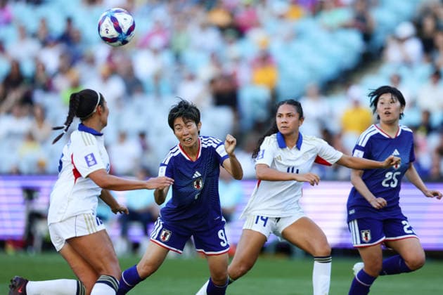 Rico Ueki of Japan heads the ball and scores a goal during the AFC Womens Asian Cup 2026 Quarter Final match between Japan Women and Philippines Women at Stadium Australia, Sydney, Australia on 15 March 2026. Copyright: xPeterxDovganx 44660037
