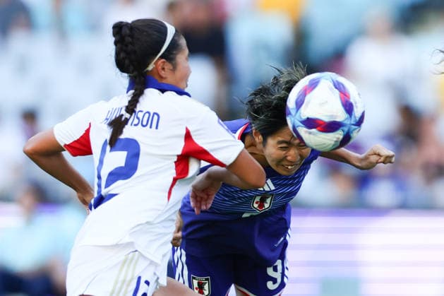 Rico Ueki of Japan heads the ball and scores a goal during the AFC Womens Asian Cup 2026 Quarter Final match between Japan Women and Philippines Women at Stadium Australia, Sydney, Australia on 15 March 2026. Copyright: xPeterxDovganx 44660041