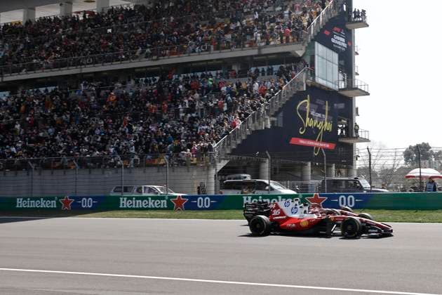 SHANGHAI, CHINA - MARCH 14: Charles Leclerc of Scuderia Ferrari HP Formula One Team and Lewis Hamilton of Scuderia Ferrari HP Formula One Team compete in the Sprint Race during the 2026 Formula 1 Chinese Grand Prix at the Shanghai International Circuit on March 14, 2026 in Shanghai, China. The 2026 Formula 1 Chinese Grand Prix takes place at the Shanghai International Circuit from March 13 to 15.  Copyright: xChinaxNewsxServicex 111628161473