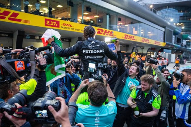 Shanghai Formula 1 Chinese Grand Prix - Kimi Antonelli Wins ANDREA KIMI ANTONELLI (ITA) of Mercedes-AMG PETRONAS Formula One Team 12 celebrating his first Grand Prix win in Formula1 on Sunday during the 2026 Formula 1 Heineken Chinese Grand Prix at the Shanghai Audi International Circuit on March 15, 2026. Photo by Antoine Lapeyre ABACAPRESS.COM Shanghai China  Copyright: xLapeyrexAntoine ABACAx
