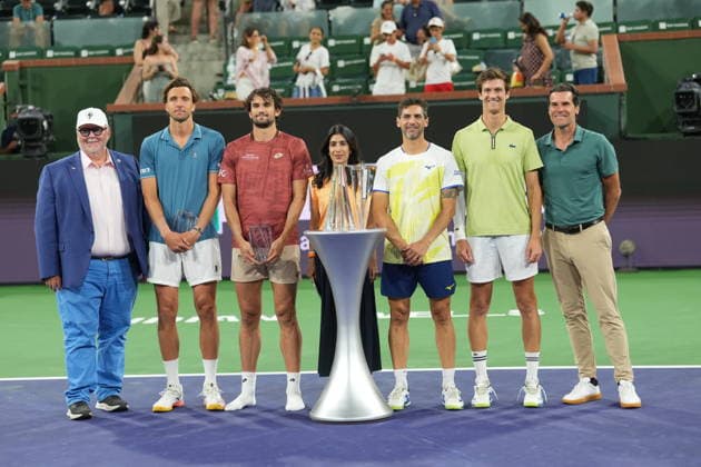 TENNIS : Indian Wells ATP, Tennis Herren Masters 1000 - 15 03 2026 Les cousins Arthur Rinderknech et Valentin Vacherot ET Manuel Guinard titrÃ avec Guido Andreozzi - Indian Wells 2026 - USA - 15 03 2026 INDIAN WELLS  Copyright: xCCx