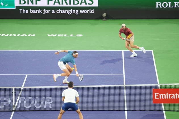 TENNIS : Indian Wells ATP, Tennis Herren Masters 1000 - 15 03 2026 Les cousins Arthur Rinderknech et Valentin Vacherot - Indian Wells 2026 - USA - 15 03 2026 INDIAN WELLS  Copyright: xCCx