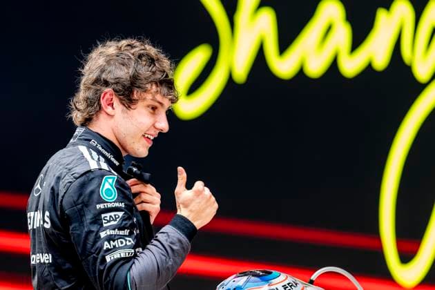 SHANGHAI Formula 1 driver Kimi Antonelli of Mercedes AMG Petronas Formula One Team wins a race for the first time during the Formula 1 China Shanghai race at the Shanghai International Circuit on March 15, 2025 in Shanghai, China Photo by DeFodi Images
