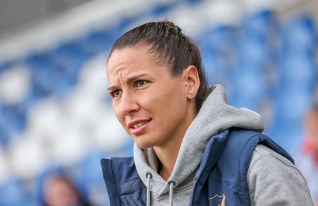 GER, Hoffenheim, TSG Hoffenheim vs SGS Essen, Google Pixel Womens Bundesliga, Football, DFB, Season 2025 2026, Dietmar Hopp Stadium, 20 Matchday in Picture Eva Maria Virsinger Head Coach TSG Hoffenheim DFB DFL REGULATIONS PROHIBIT ANY USE OF PHOTOGRAPHS AS IMAGE SEQUENCES AND OR QUASI VIDEO, 15 03 2026 Copyright: HMBxMedia HendrikxHamelau
