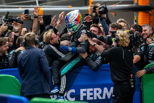 SHANGHAI, CHINA: Andrea Kimi Antonelli, racing for the Mercedes team during the 2026 Formula 1 Chinese Grand Prix at the Shanghai International Circuit in Shanghai, China