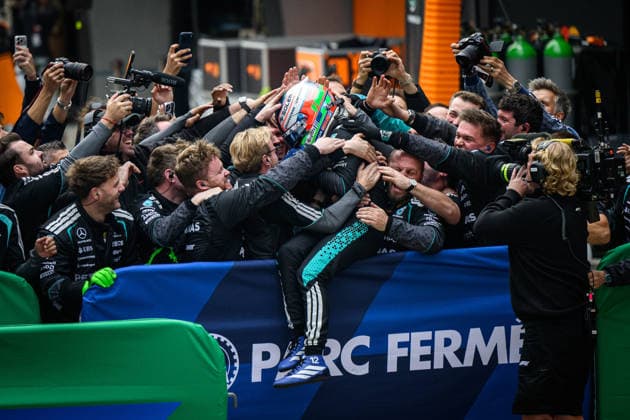 Formula 1 Chinese Grand Prix 2026 SHANGHAI, CHINA - MARCH 15: Race winner Andrea Kimi Antonelli of Italy and Mercedes AMG Petronas F1 Team celebrates during the F1 Grand Prix of China at Shanghai International Circuit on March 15, 2026 in Shanghai, China. John Ricky Anadolu Shanghai China. Editorial use only. Please get in touch for any other usage.  Copyright: x2026xAnadoluxJohnxRickyx