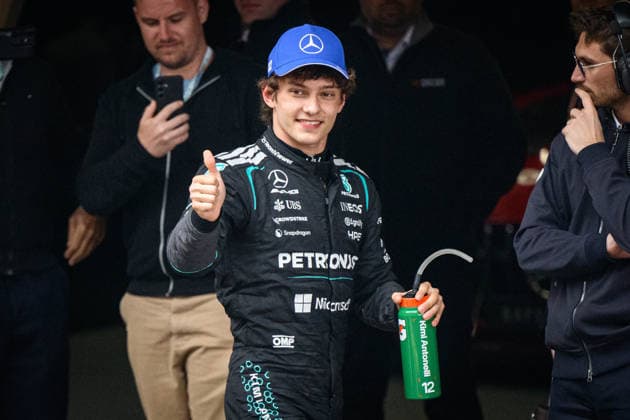 Formula 1 Chinese Grand Prix 2026 SHANGHAI, CHINA - MARCH 15: Race winner Andrea Kimi Antonelli of Italy and Mercedes AMG Petronas F1 Team celebrates during the F1 Grand Prix of China at Shanghai International Circuit on March 15, 2026 in Shanghai, China. John Ricky Anadolu Shanghai China. Editorial use only. Please get in touch for any other usage.  Copyright: x2026xAnadoluxJohnxRickyx
