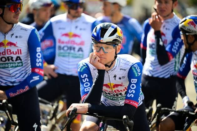 Russian Aleksandr Vlasov of Red Bull-BORA-hansgrohe pictured before the start of the final stage of 84th edition of the Paris-Nice cycling race, a race from Nice to Nice (145 km), on Sunday 15 March 2026. DAVIDxPINTENS  x167553074x