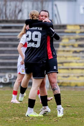 Ingolstadt, Germany 15 March 2026 2 BL Women 2025 2026 FC Ingolstadt 04 vs VfB Stuttgart In the picture 2 from left goal scorer Lara Felix FCI cheers after her goal for 1 0 ESV Stadion Bayern Copyright: xFotostandx xSchäferx