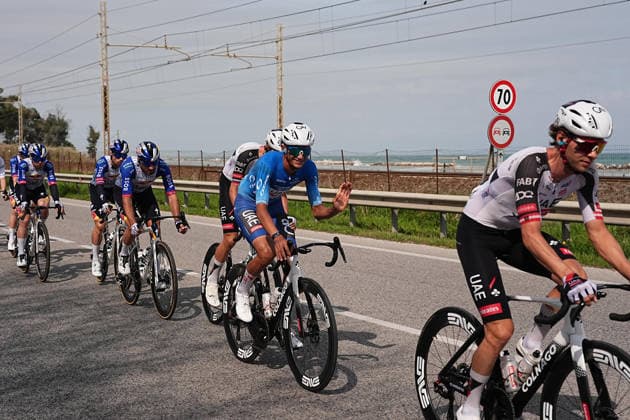 Del Toro Romero Isaac Of Uae Team Emirates Xrg during the 142-kilometer Stage 7 of the Tirreno-Adriatico cycling race from Civitanova Marche to San Benedetto del Tronto - Italy,- Sunday , March 15, 2026. - cycling .  Copyright: xMarcoxAlpozzi LaPressex