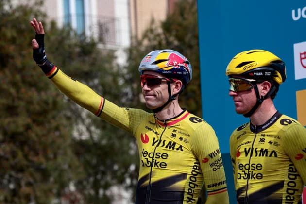 March 15, 2026, San Benedetto Del Tronto: Civitanova Marche. Wout Van Aert of the Visma Lease a Bike team before the start of the seventh stage of the Tirreno Adriatico, from Civitanova Marche to San Benedetto del Tronto, an 142 km, of the 61st edition of the Tirreno-Adriatico. March 15, 2026. Civitanova Marche . ANSA ROBERTO BETTINI Tirreno-Adriatico Cycling  - ZUMAa110 20260315_zaf_a110_007 Copyright: xAnsa RobertoxBettinix