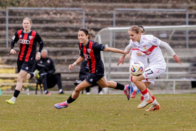 Ingolstadt, Germany 15 March 2026 2 BL Women 2025 2026 FC Ingolstadt 04 vs VfB Stuttgart In the picture from left in the duel Emma Kusch FCI and Muriel Dürr Duerr VfB ESV Stadion Bayern Copyright: xFotostandx xSchäferx