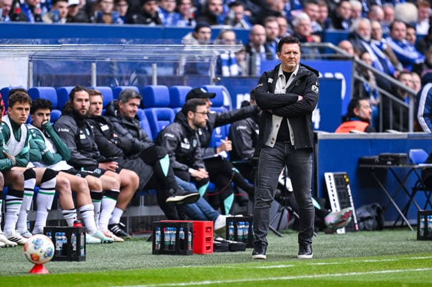 15 03 2026, Football, 2 Bundesliga, Season 2025 2026, Matchday 26, FC Schalke 04 Hannover 96, Coach Christian Titz Hannover 96 xRHR PHOTO YYx Copyright: KROEGER RHR-FOTOx RHR-FOTO YY