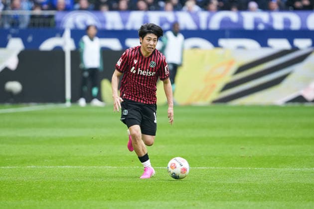 Soccer 2 Bundesliga, Matchday 26, FC Schalke 04 Hannover 96 on 15 03 2026 in Gelsenkirchen VELTINS Arena , Germany, Season 2025 2026 DFB DFL REGULATIONS PROHIBIT ANY USE OF PHOTOGRAPHS as IMAGE SEQUENCES and or QUASI VIDEO In Focus Yokota, Daisuke 18,H96 Gelsenkirchen VELTINS Arena Germany Copyright: xChristophxKinzingerx