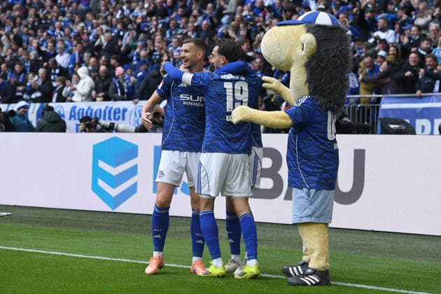 Soccer 2 Bundesliga 26 Matchday FC Schalke 04 Hannover 96 on 15 03 2026 at the Veltins Arena in Gelsenkirchen Goal celebration to 1 0 by Edin Dzeko Schalke DFL regulations prohibit any use of photographs as image sequences and or quasi video xRx