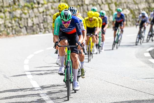 Paris Nice 2026 Stage 8 NICE, FRANCE - MARCH 15 : De Pestel Sander (BEL) of Decathlon CMA CGM Team in action during stage 8 of the 84th edition of Paris - Nice an UCI World Tour 2.UWT cycling road race stage for Men Elite of 145 km with start in Nice and finish in Nice on March 15, 2026 in Nice, France, 15 03 2026 ( Motordriver Guy De Vuyst - Nice France  Copyright: xNicoxVereeckenx