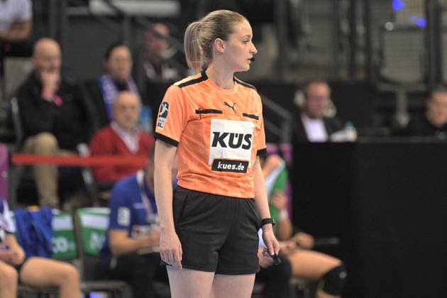 Referee Sophia Janz from the DHB Elite Connection Squad Thueringer HC vs HSG Blomberg Lippe, Handball, Women, DHB Cup Haushahn Final 4, Final, Season 2025 2026, 15 03 2026 Thueringer HC vs HSG Blomberg Lippe, Handball, Women, DHB Cup Haushahn Final 4, Final, Season 2025 2026, 15 03 2026 Stuttgart Copyright: xEibner-Pressefoto TobiasxBaurx EP_TBR