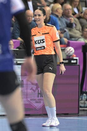 Referee Rosana Sug from the DHB Elite Connection Squad Thueringer HC vs HSG Blomberg Lippe, Handball, Women, DHB Cup Haushahn Final 4, Final, Season 2025 2026, 15 03 2026 Thueringer HC vs HSG Blomberg Lippe, Handball, Women, DHB Cup Haushahn Final 4, Final, Season 2025 2026, 15 03 2026 Stuttgart Copyright: xEibner-Pressefoto TobiasxBaurx EP_TBR
