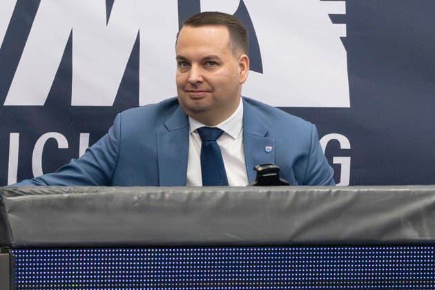 EasyCredit Basketball Bundesliga 2025 2026 Syntainics MBC vs Alba Berlin Weissenfels, Germany March 15, 2026 In the picture Managing Partner Martin Geissler Weissenfels Weissenfels Stadthalle Weissenfels Saxony Anhalt Germany