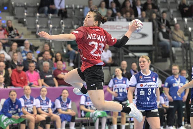 Natsuki Aizawa Thueringer HC, 23 on throw goal Thueringer HC vs HSG Blomberg Lippe, Handball, Women, DHB Pokal Haushahn Final 4, Match for 3rd place, Season 2025 2026, 15 03 2026 Thueringer HC vs HSG Blomberg Lippe, Handball, Women, DHB Pokal Haushahn Final 4, Match for 3rd place, Season 2025 2026, 15 03 2026 Stuttgart Copyright: xEibner-Pressefoto TobiasxBaurx EP_TBR