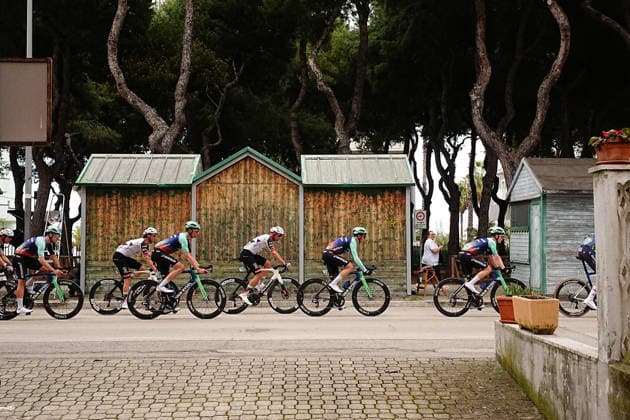 The pack rides during the 142-kilometer Stage 7 of the Tirreno-Adriatico cycling race from Civitanova Marche to San Benedetto del Tronto - Italy,- Sunday , March 15, 2026. - cycling .  Copyright: xMarcoxAlpozzi LaPressex