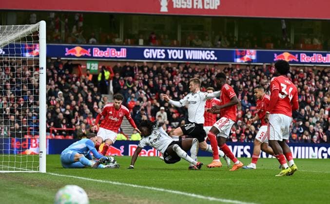 Matz Sels goalkeeper of Nottingham Forest grabs the ball in a goal mouth scramble Nottingham Forest v Fulham, Premier League, Football, City Ground, Nottingham, UK - 15 Mar 2026Nottingham City Ground United Kingdom EDITORIAL USE ONLY No use with unauthorised audio, video, data, fixture lists, club league logos or live services. Online in-match use limited to 120 images, no video emulation. No use in betting, games or single club league player publications. Copyright: xAnnaxGowthorpe Shutterstockx 16757313an