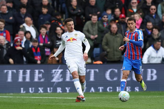 15th March 2026; Selhurst Park, Selhurst, London, England; Premier League Football, Crystal Palace versus Leeds United; Ethan Ampadu of Leeds United passes the ball  KatiexChan Content restricted for UK based newspaper