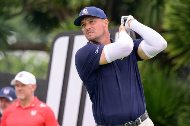 March 15, 2026, Singapore, Ingapore, Singapore: USAs Bryson DeChambeau wins the Singapore tournament, beating Richard T. Lee from Canada in a one hole tie-breaker on the 18th hole. Teeing off at the 15th hole.. Final Round of the LIV Golf in Singapore Final Round Of The LIV Golf In Singapore  - ZUMAr144 20260315_zap_r144_046 Copyright: xJaynexRussellx